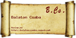 Balaton Csaba névjegykártya